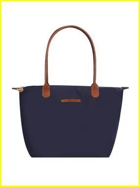 Lightweight Nylon Tote Bag with Zipper, Large Capacity Designer Handbag for